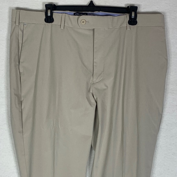 Peter Millar Crown Crafted Golf Pants Men 40x30 Beige Performance Trousers - Picture 3 of 10